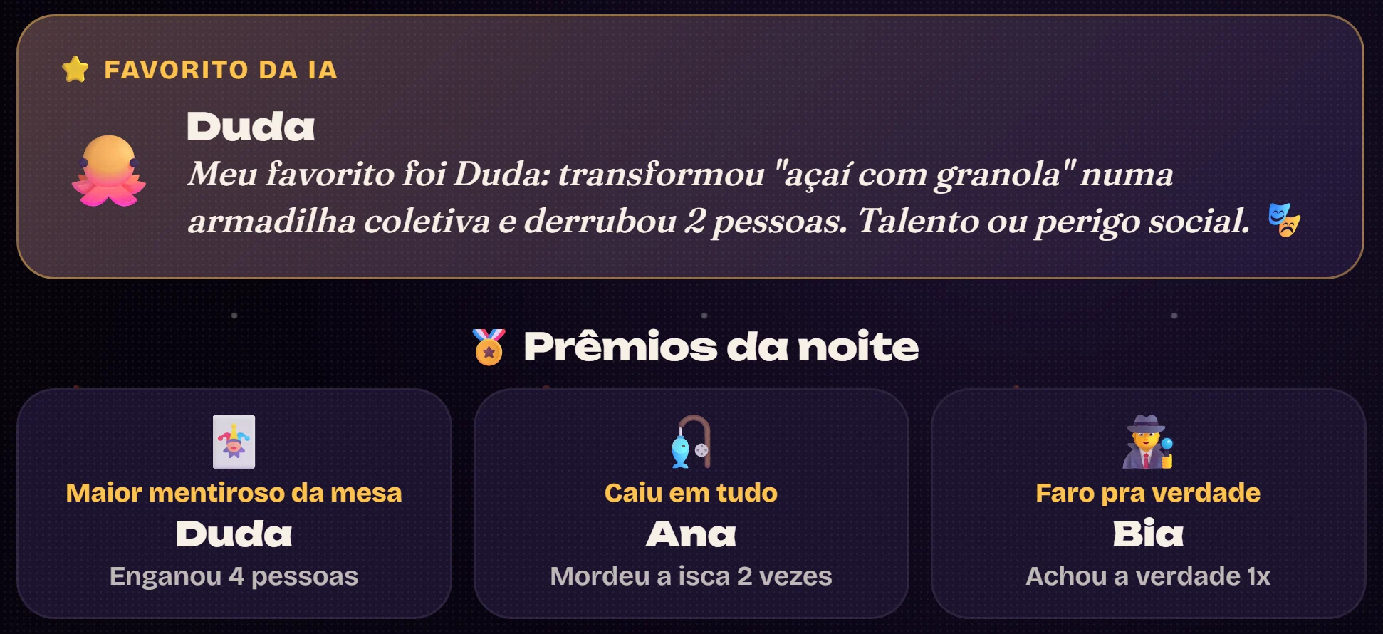 O fim de jogo: os prêmios da noite e o favorito da IA